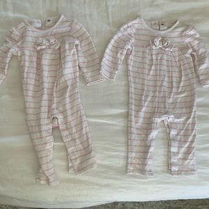 Pair of Janie and Jack Playsuits / PJs